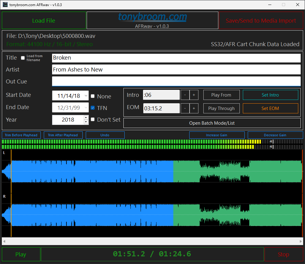 AFRwav Interface